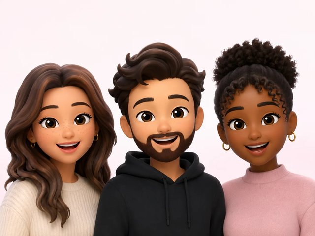 Kollage med eksempler på memoji-figurer i premium-kvalitet